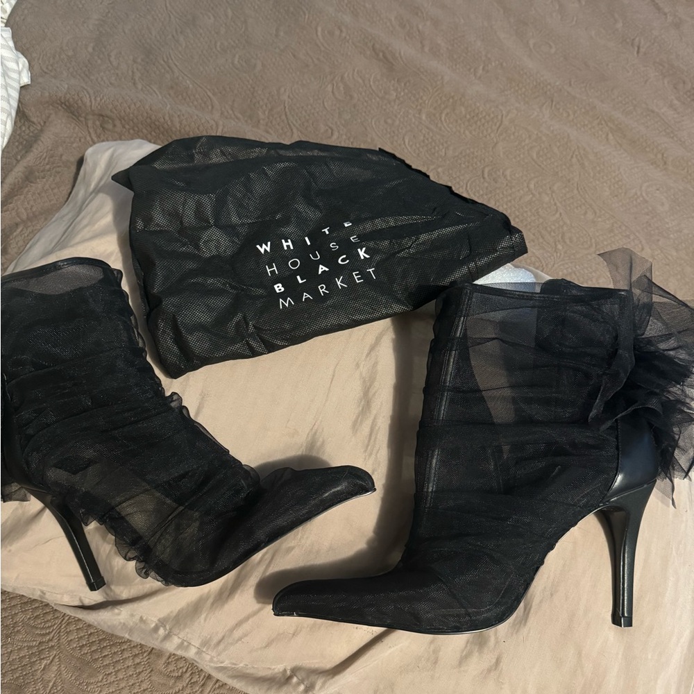 NW White House Black Market Tulle Booties